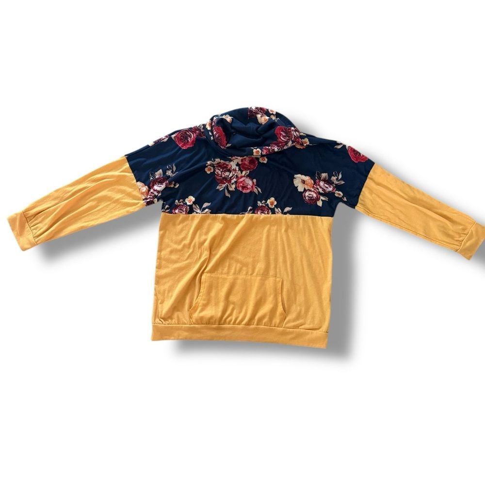 Floral and Mustard Long Sleeve Hoodie